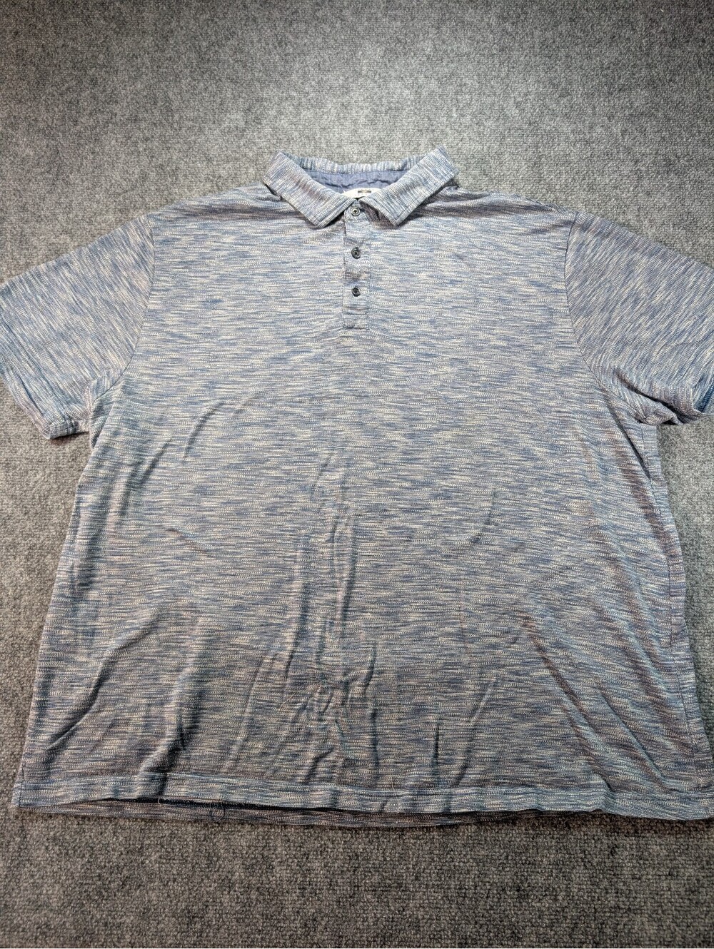 Joseph Abboud Mens 2X Blue Heathered Polo Shirt Classic Fit Golf Shirt Cotton